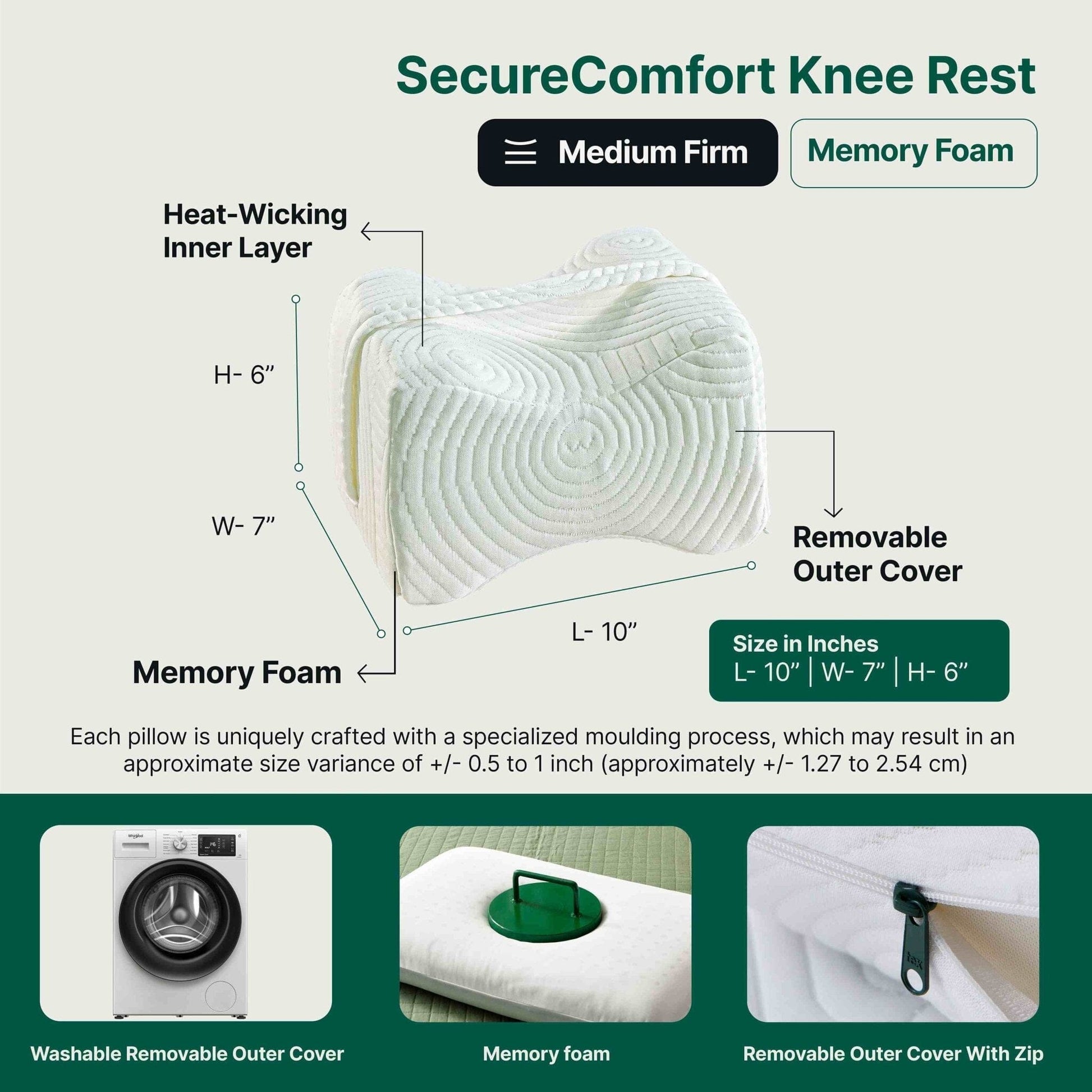 SecureComfort Knee Rest Pillow - Leg Support Pillow - The White Willow