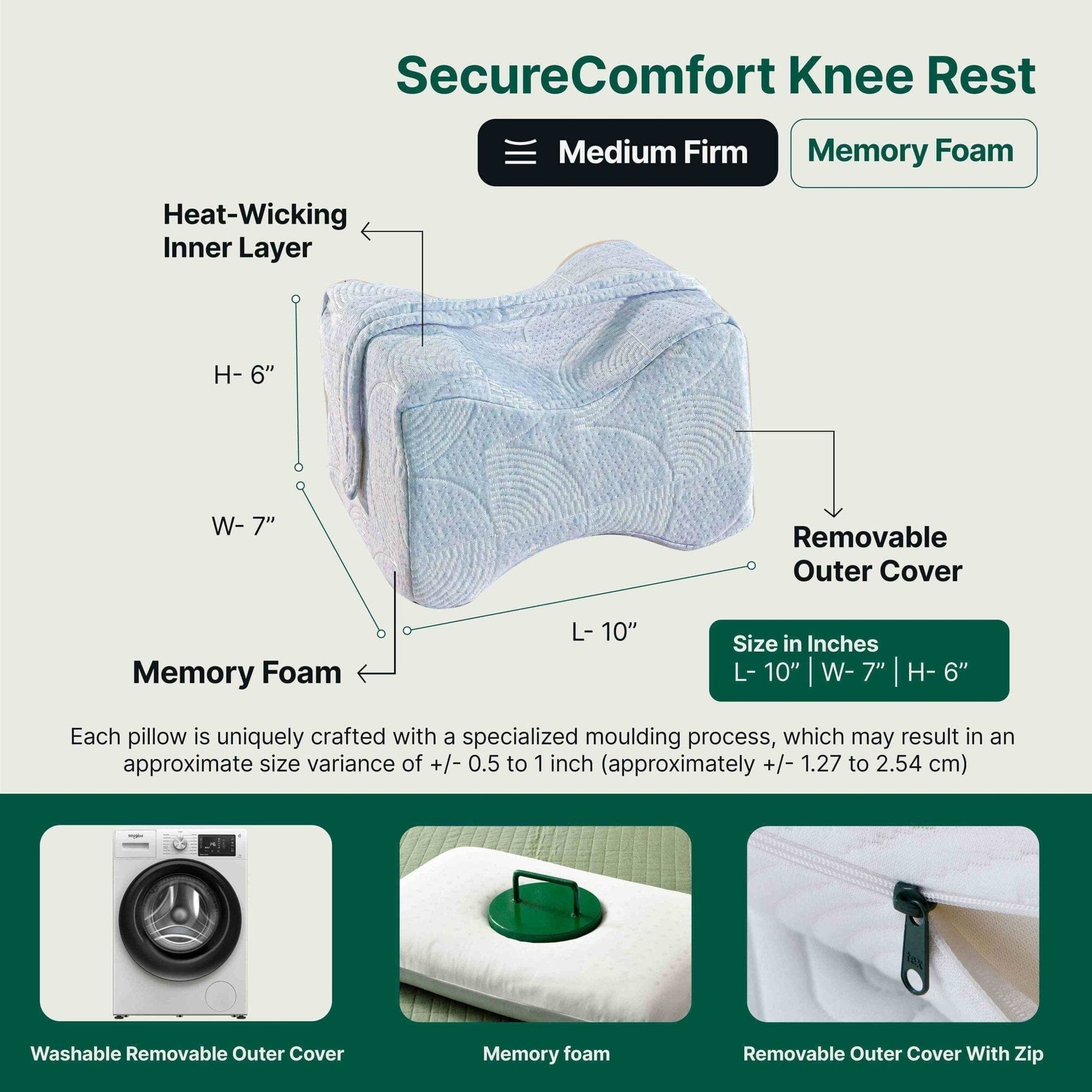 SecureComfort Knee Rest Pillow - Leg Support Pillow - The White Willow