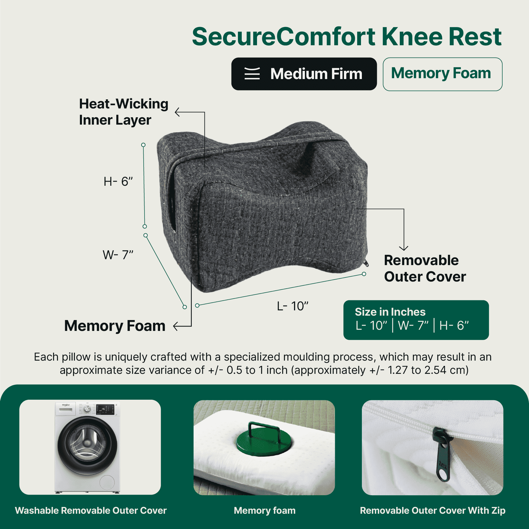 SecureComfort Knee Rest Pillow - Leg Support Pillow - The White Willow