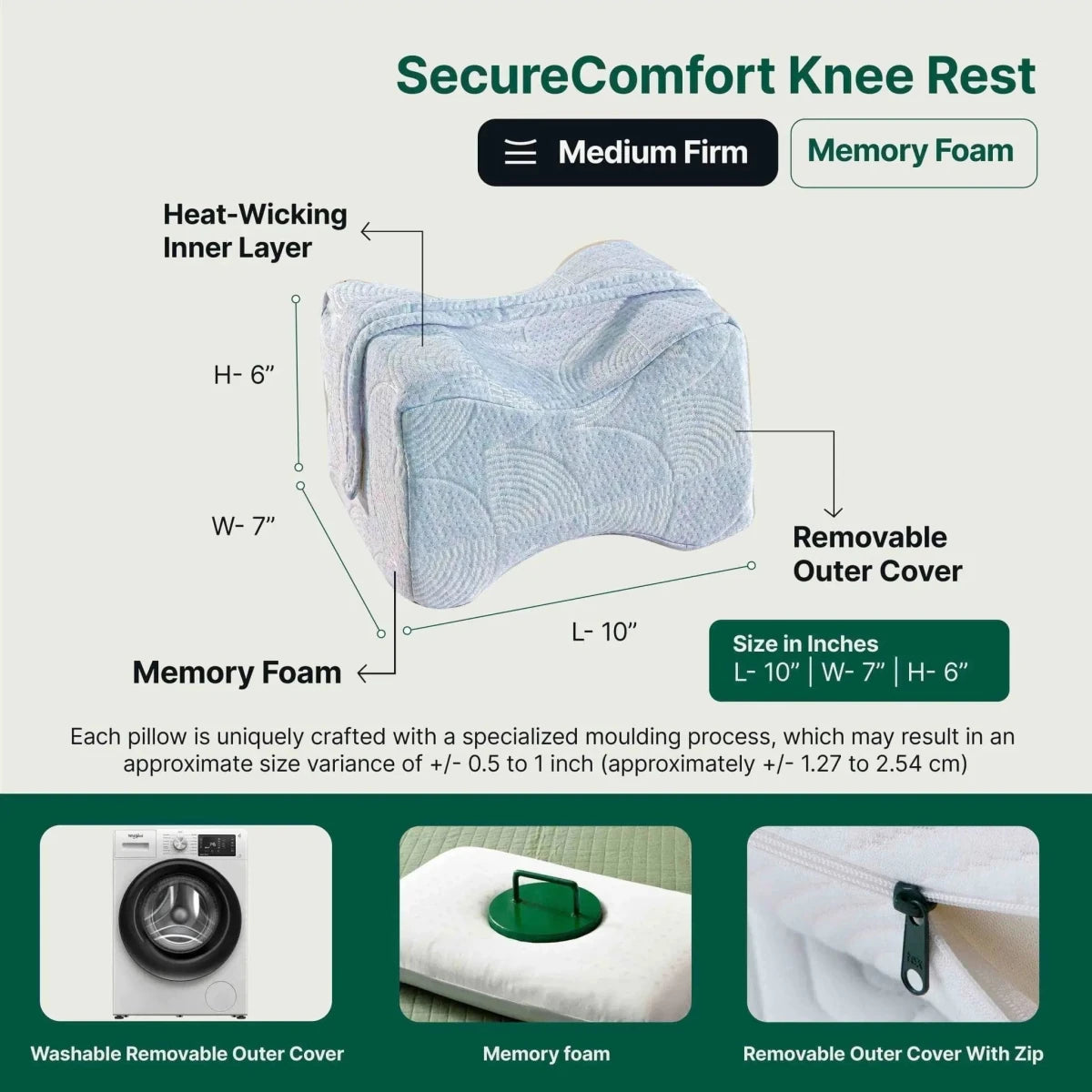 SecureComfort Knee Rest Pillow - Leg Support Pillow - The White Willow