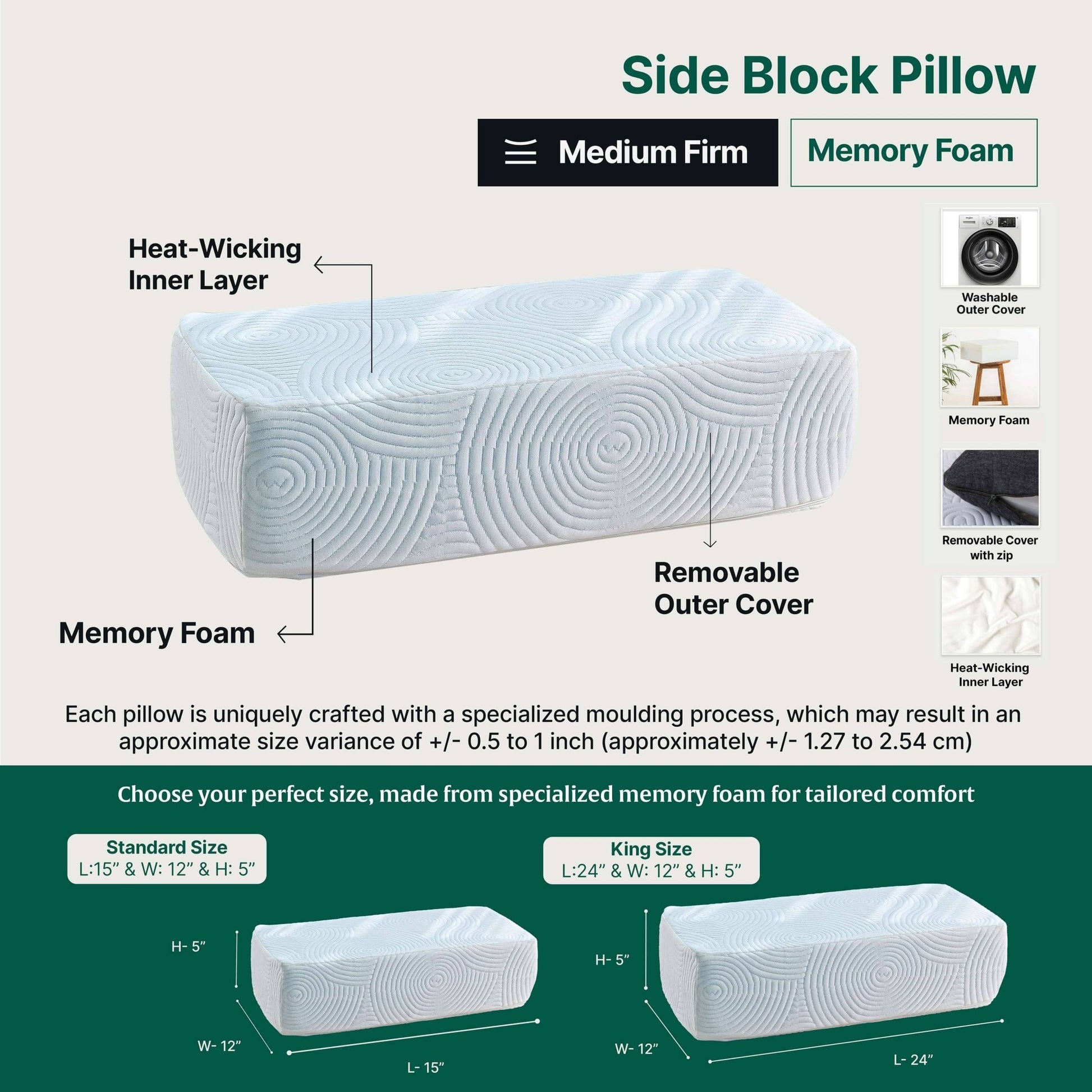 Side Sleeper Pro Pillows - Speciality Pillow - The White Willow