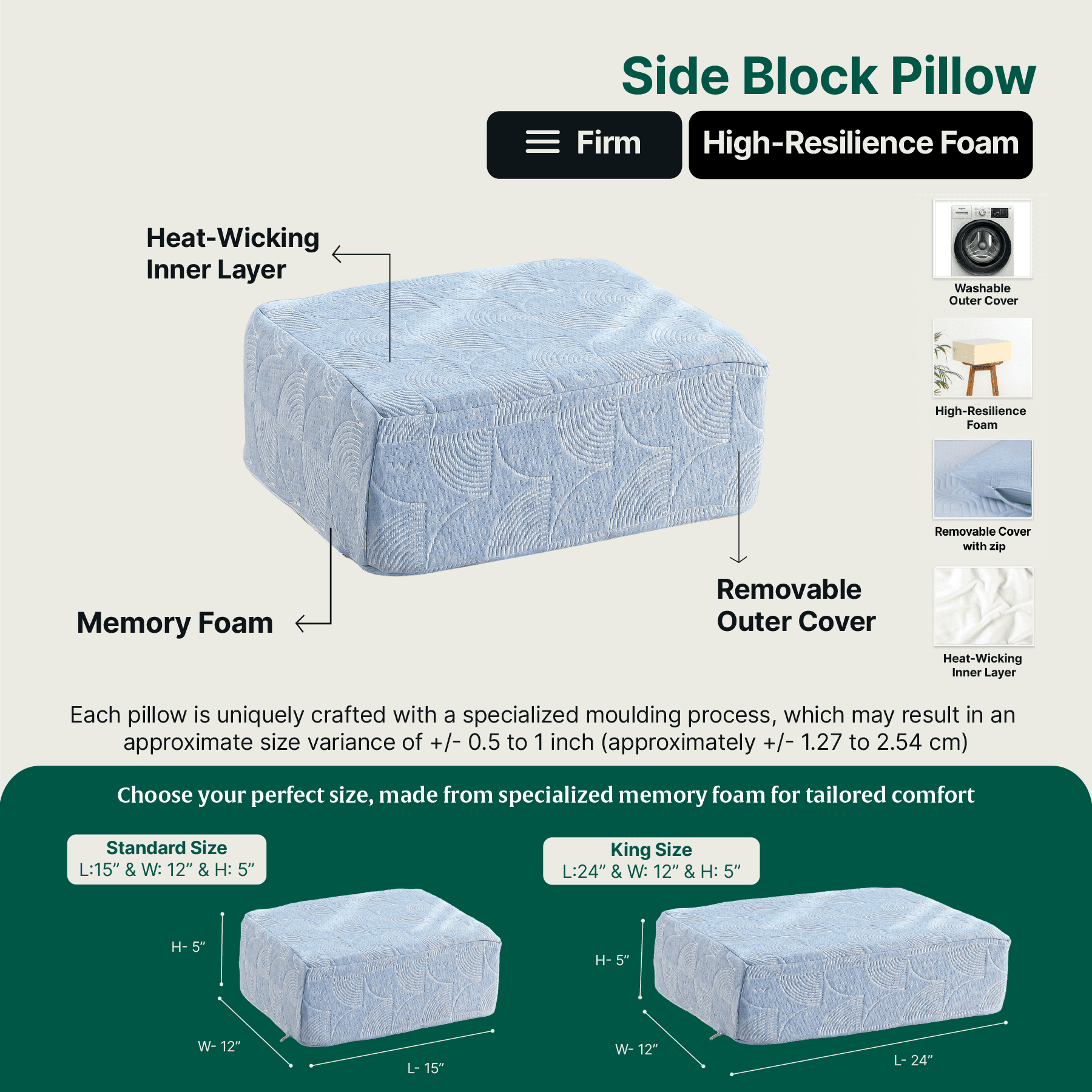 Side Sleeper Pro Pillows - Speciality Pillow - The White Willow