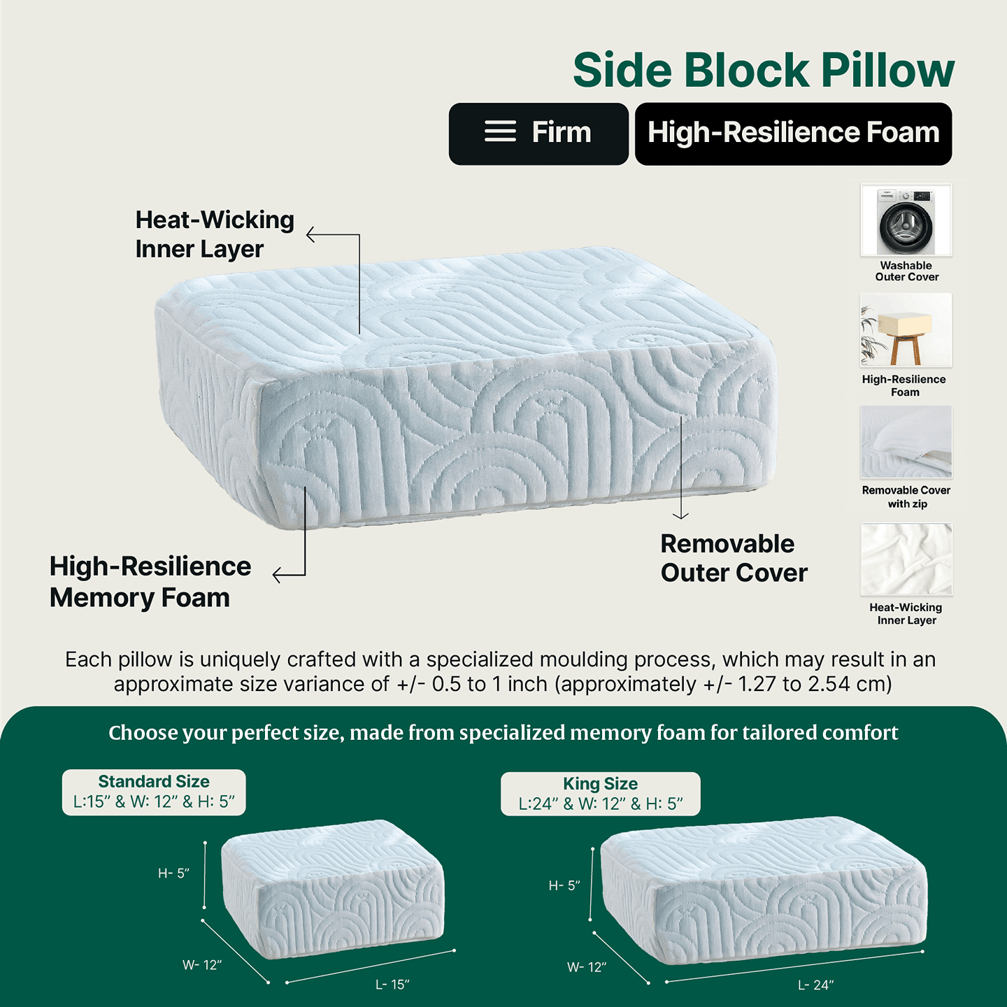 Side Sleeper Pro Pillows - Speciality Pillow - The White Willow