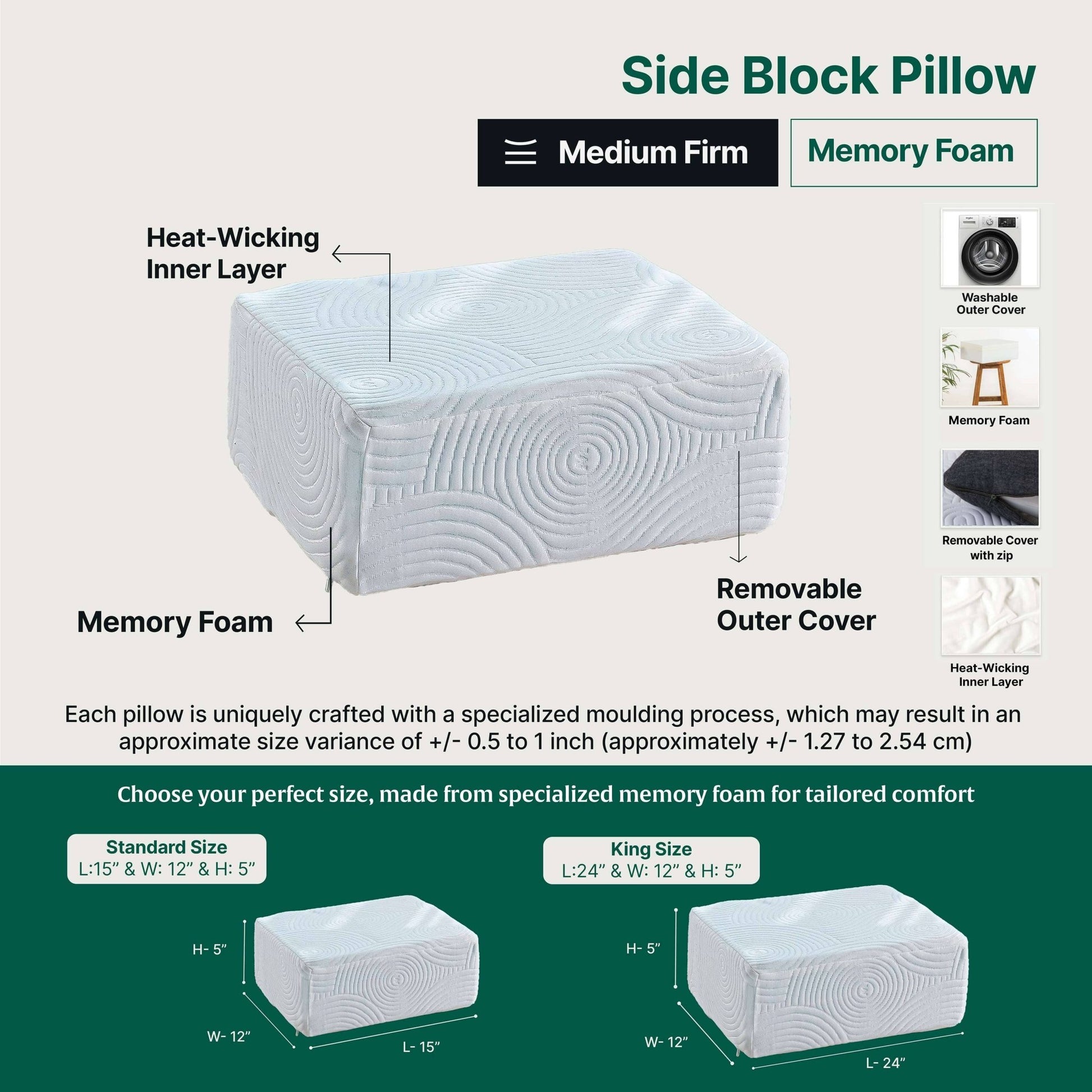 Side Sleeper Pro Pillows - Speciality Pillow - The White Willow