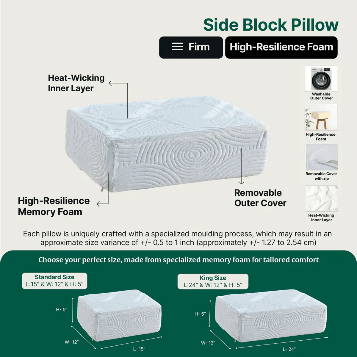 Side Sleeper Pro Pillows - Speciality Pillow - The White Willow
