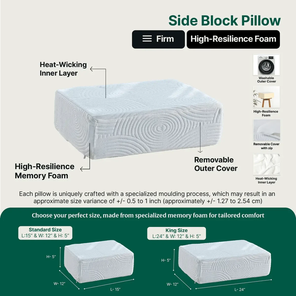Side Sleeper Pro Pillows Speciality Pillow The White Willow 