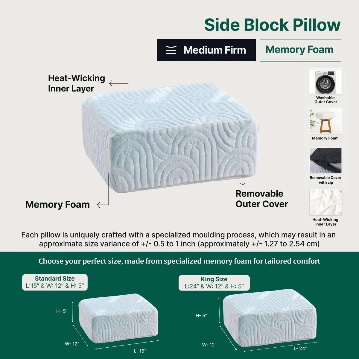 Side Sleeper Pro Pillows - Speciality Pillow - The White Willow