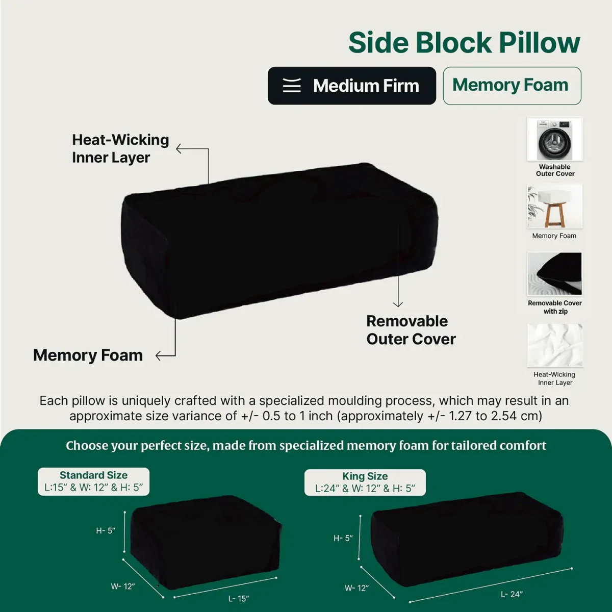 Side Sleeper Pro Pillows Speciality Pillow The White Willow 