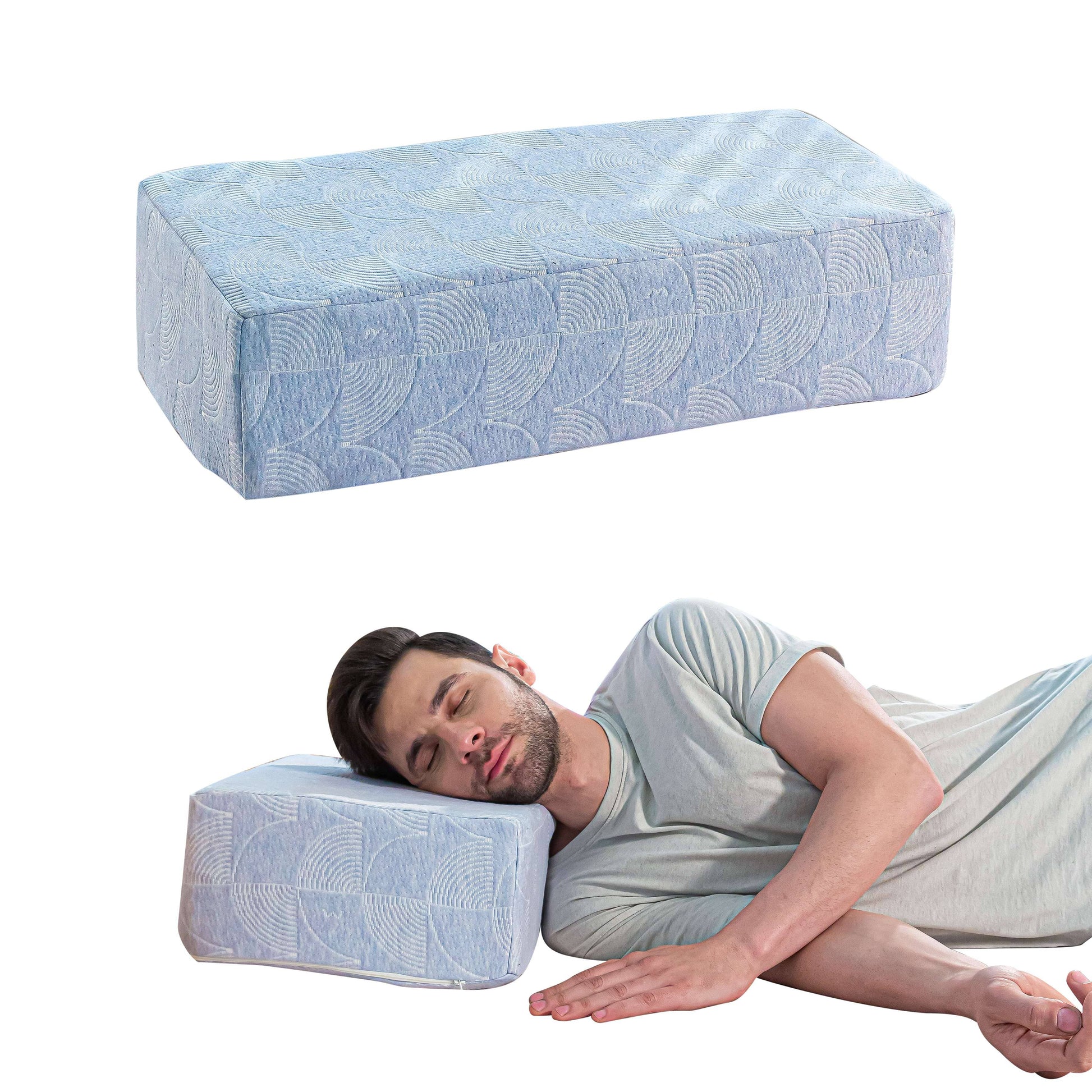 Side Sleeper Pro Pillows Speciality Pillow The White Willow Firm Large Size Misty Blue Hush
