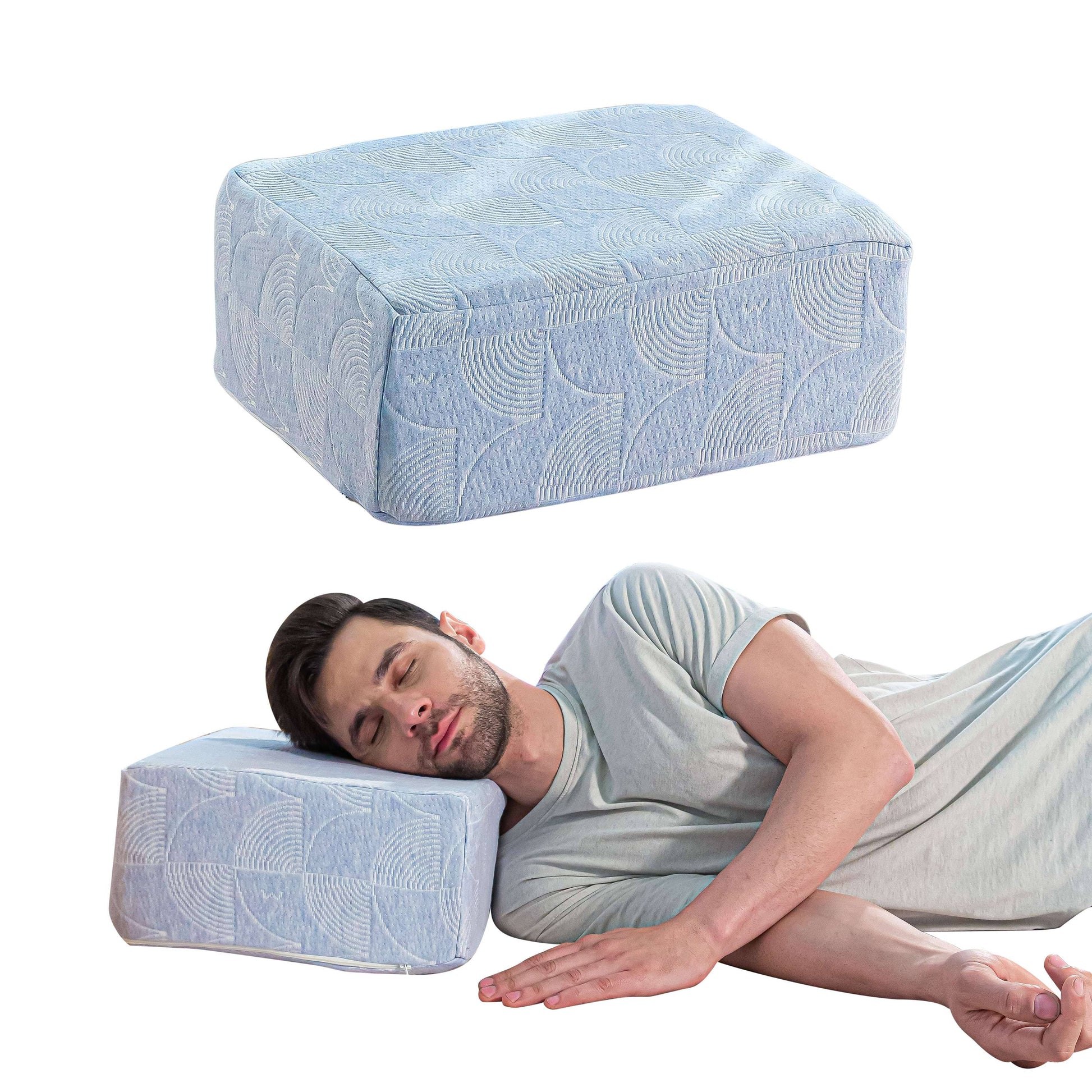 Side Sleeper Pro Pillows Speciality Pillow The White Willow Firm Small Size Misty Blue Hush