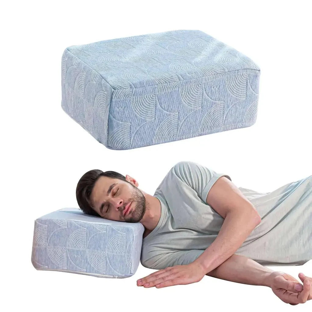 Side Sleeper Pro Pillows Speciality Pillow The White Willow Medium Firm Small Size Misty Blue Hush