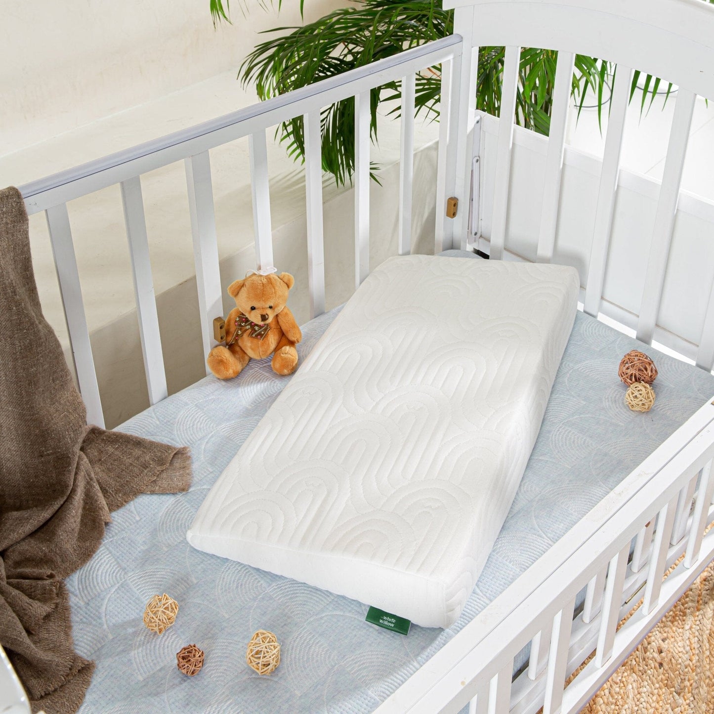 Snooze Slope Under-Mattress Full Size Wedge Baby-0-12 Months-Wedge The White Willow Creamy Calm 