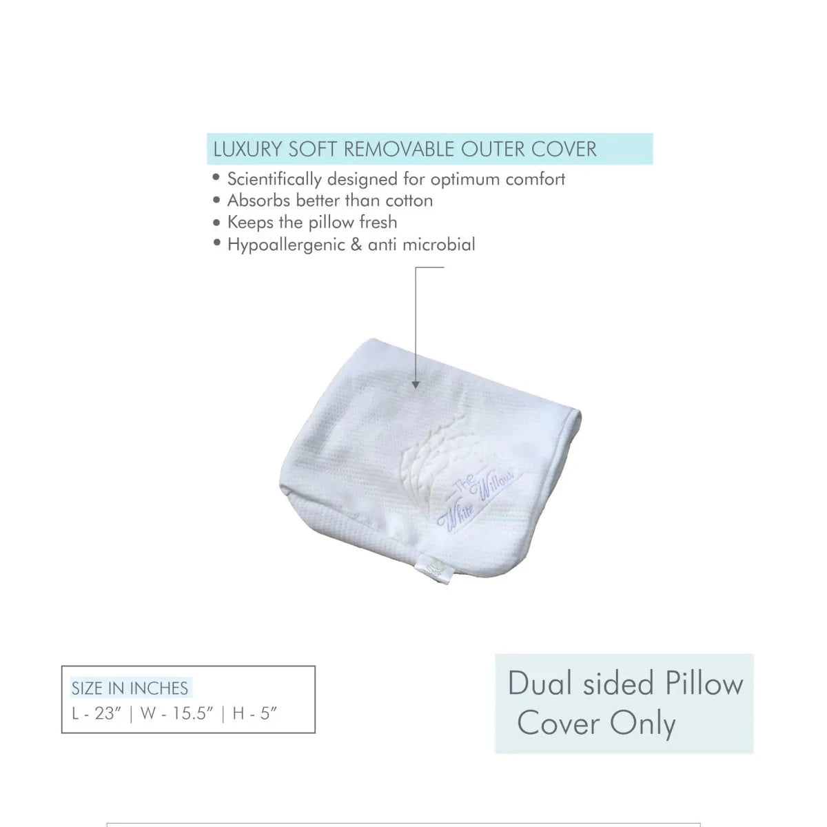 Soft Fabric Dual Sided Pillow Cover Only Pillow Cover The White Willow 