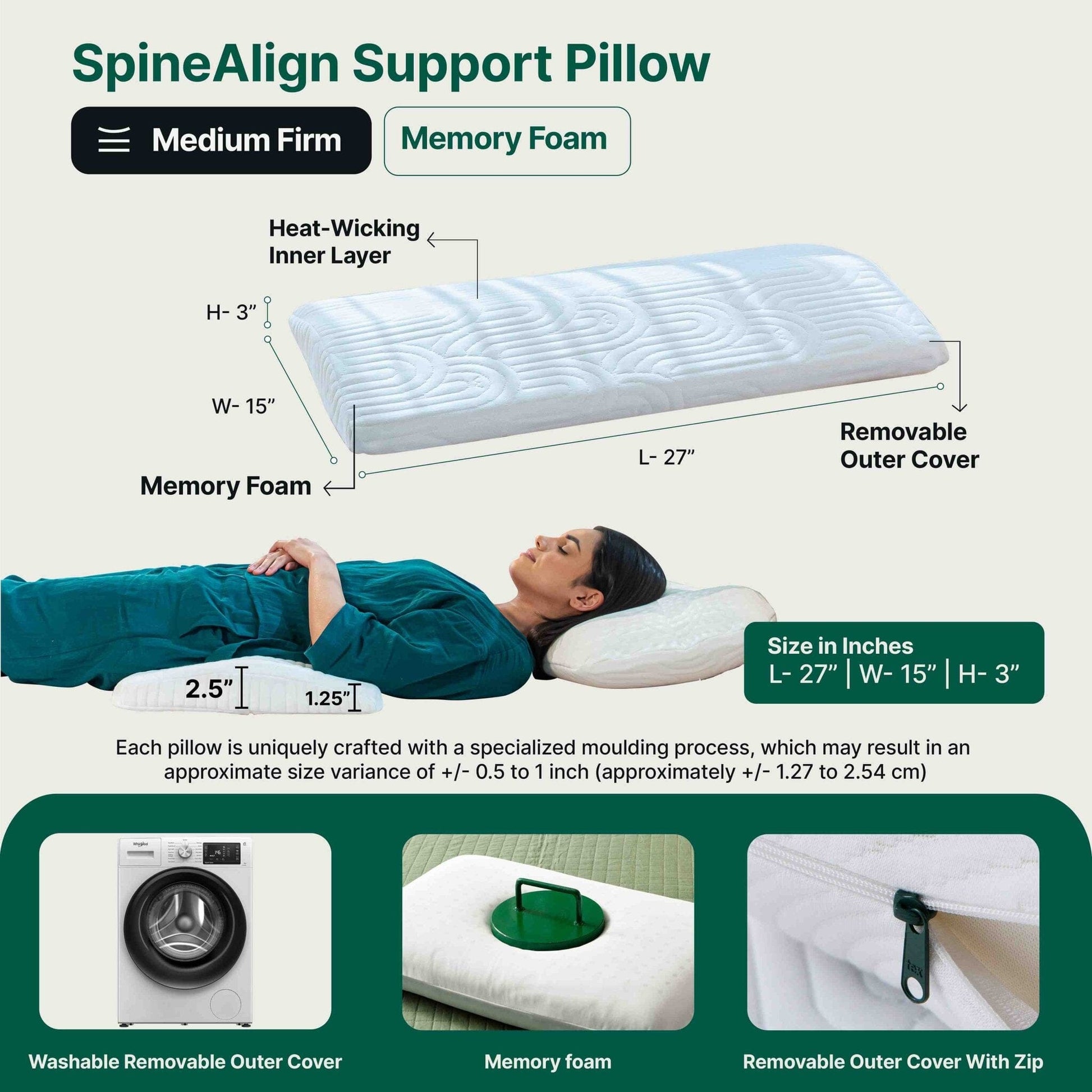SpineAlign Support Pillow Speciality Pillow The White Willow 