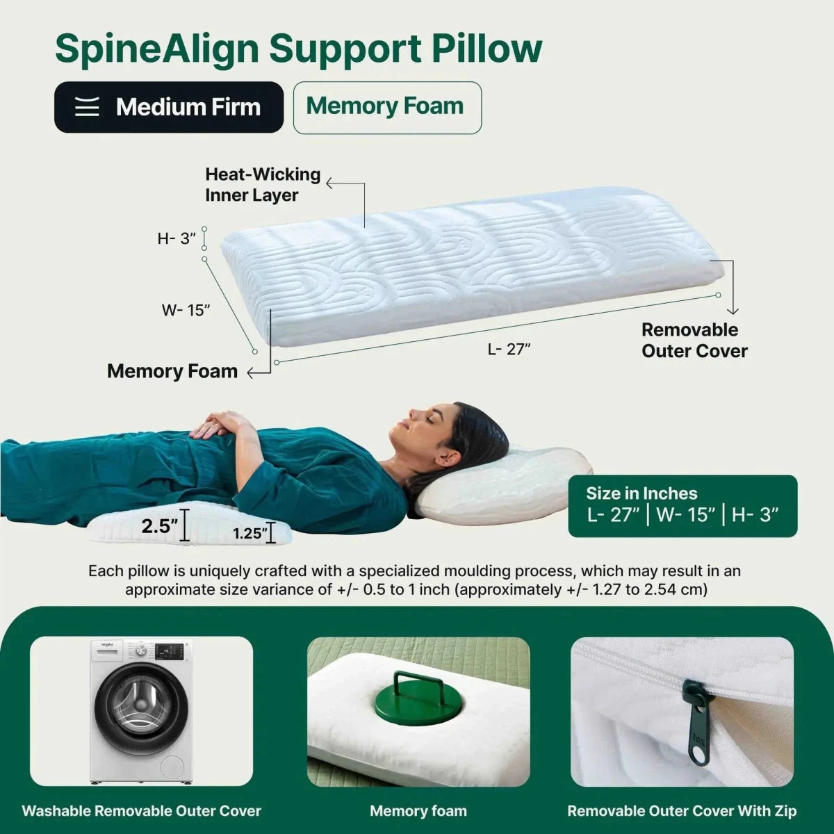 SpineAlign Support Pillow Speciality Pillow The White Willow 