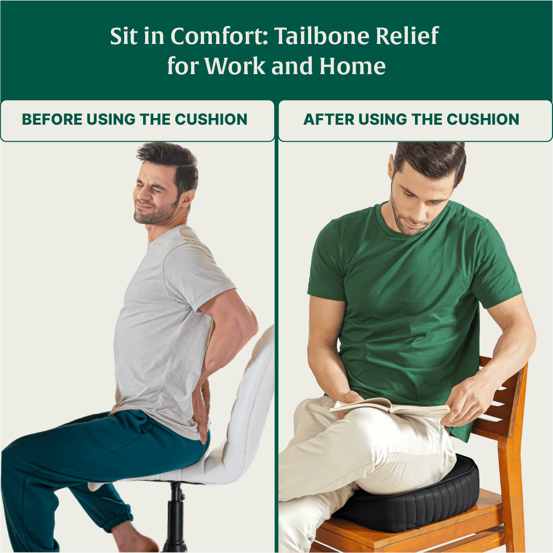 Sprucesoft - Coccyx Tailbone Support Seat Cushion - Firm Seat Cushion The White Willow 