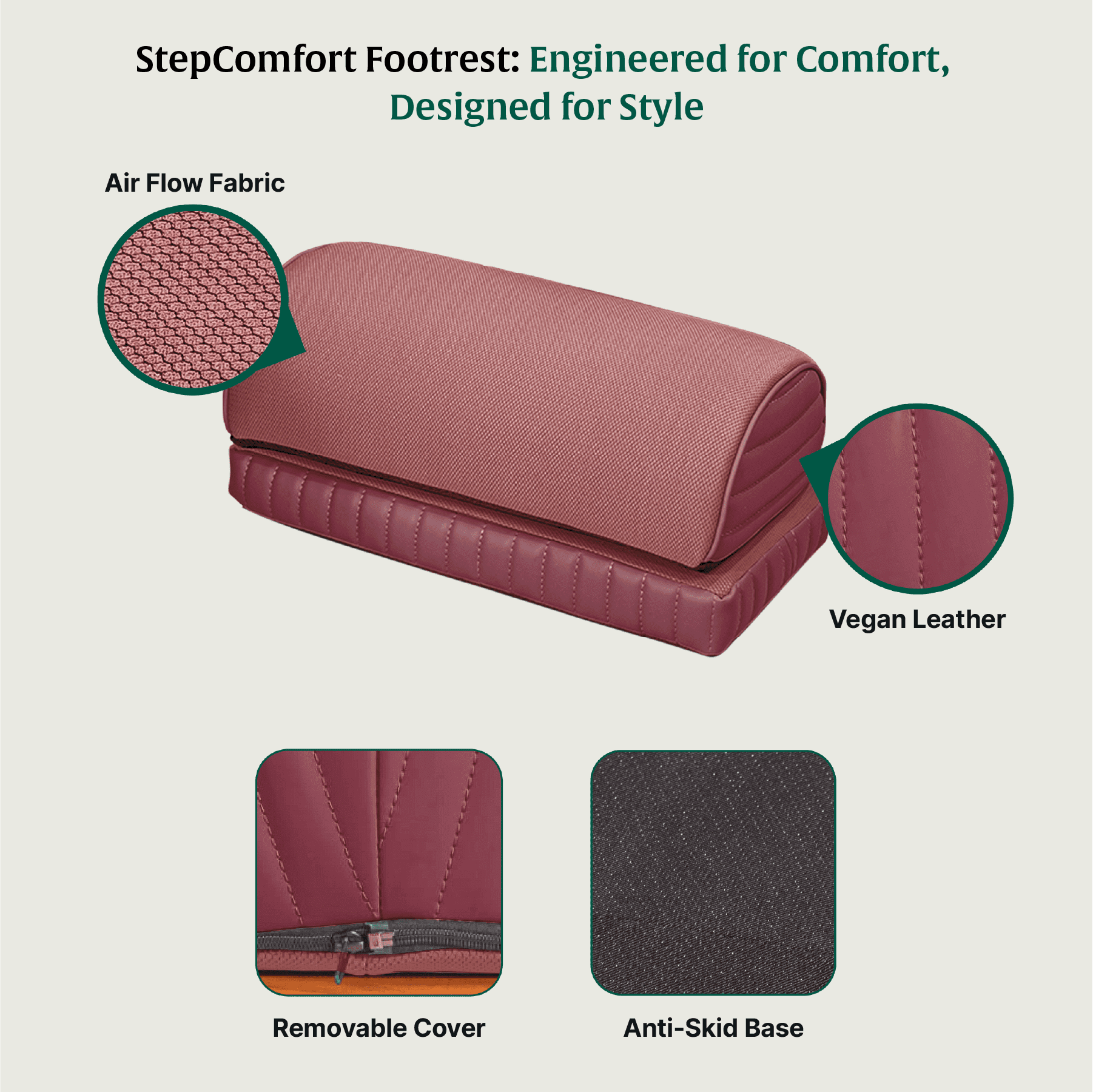 StepComfort Arch Footrest Foot Rest Cushion The White Willow 