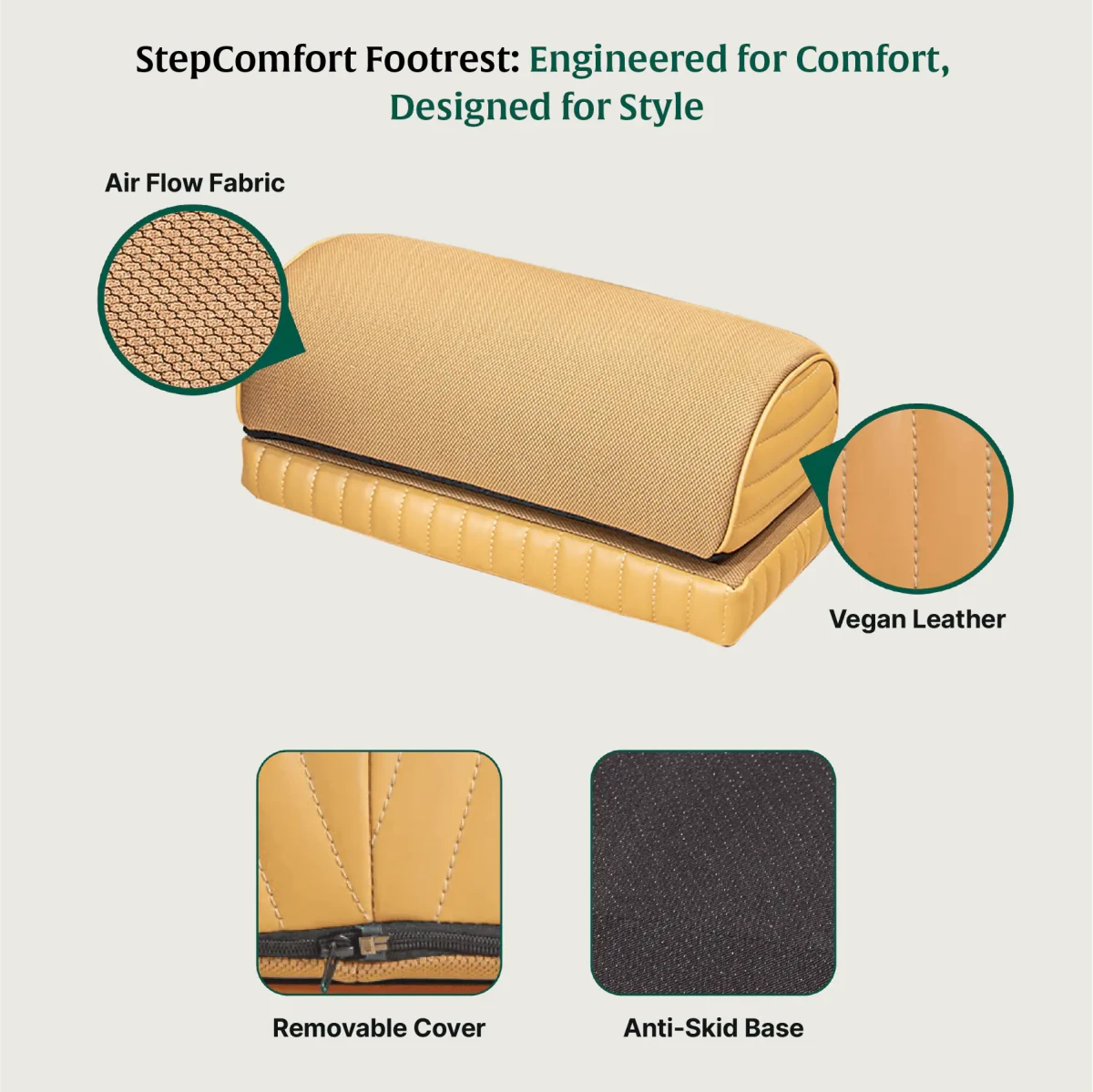 StepComfort Arch Footrest - Foot Rest Cushion - The White Willow