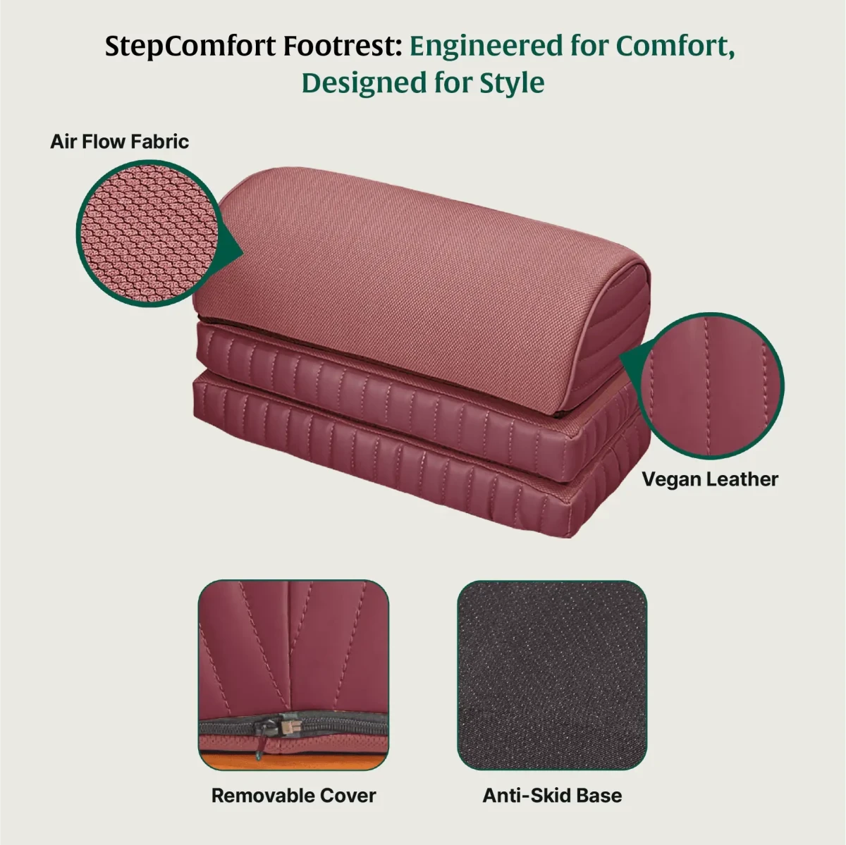 StepComfort Arch Footrest Foot Rest Cushion The White Willow 
