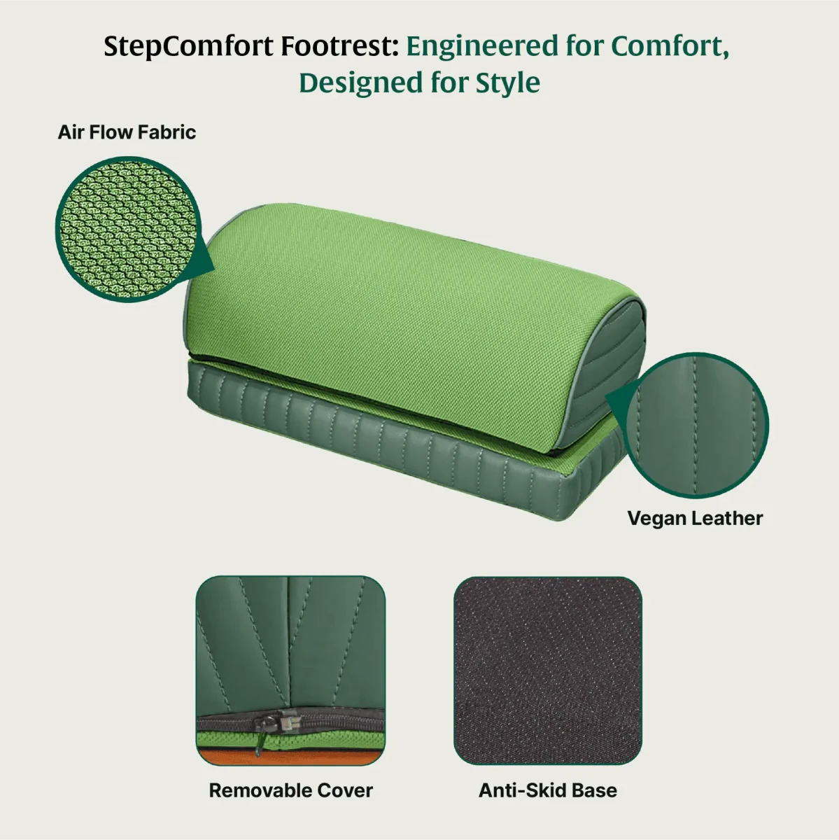 StepComfort Arch Footrest - Foot Rest Cushion - The White Willow