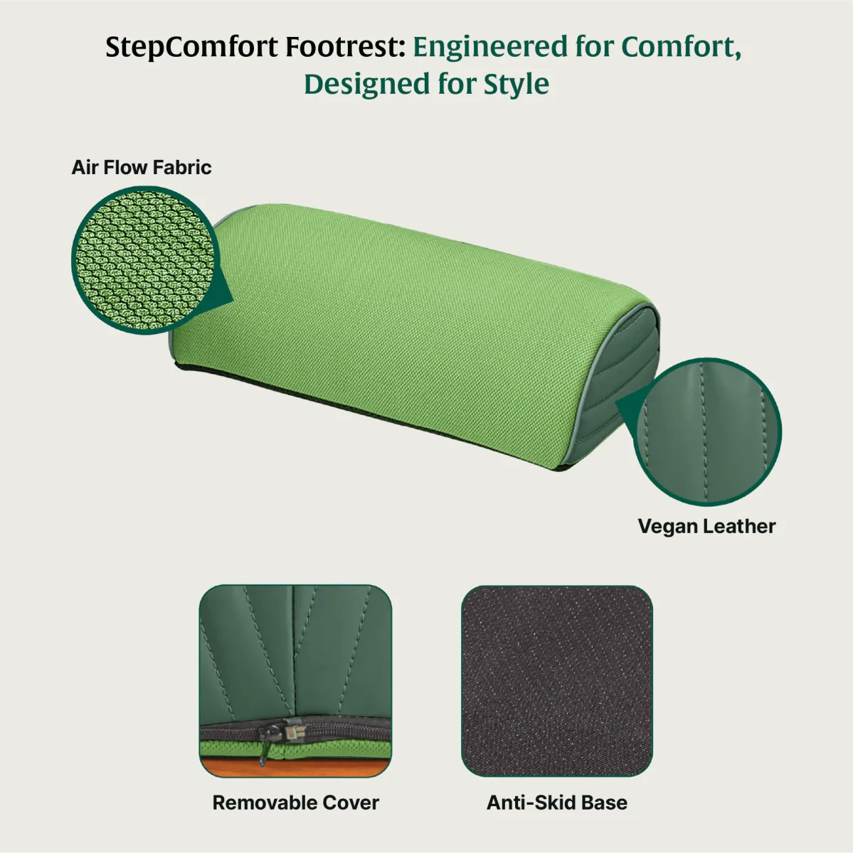 StepComfort Arch Footrest - Foot Rest Cushion - The White Willow