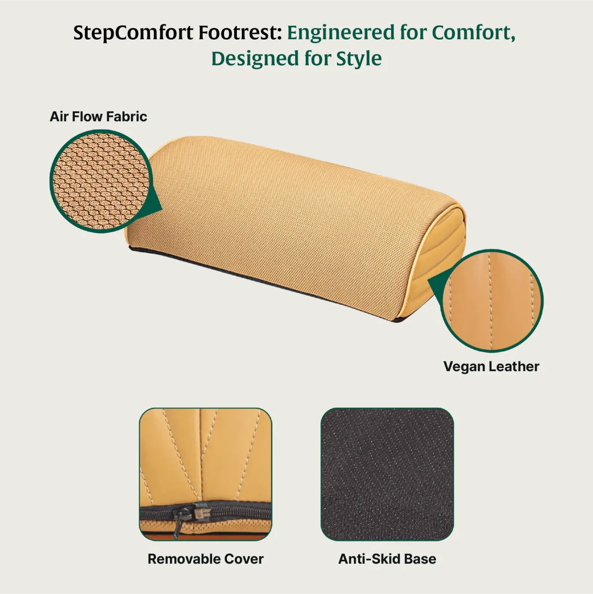 StepComfort Arch Footrest - Foot Rest Cushion - The White Willow
