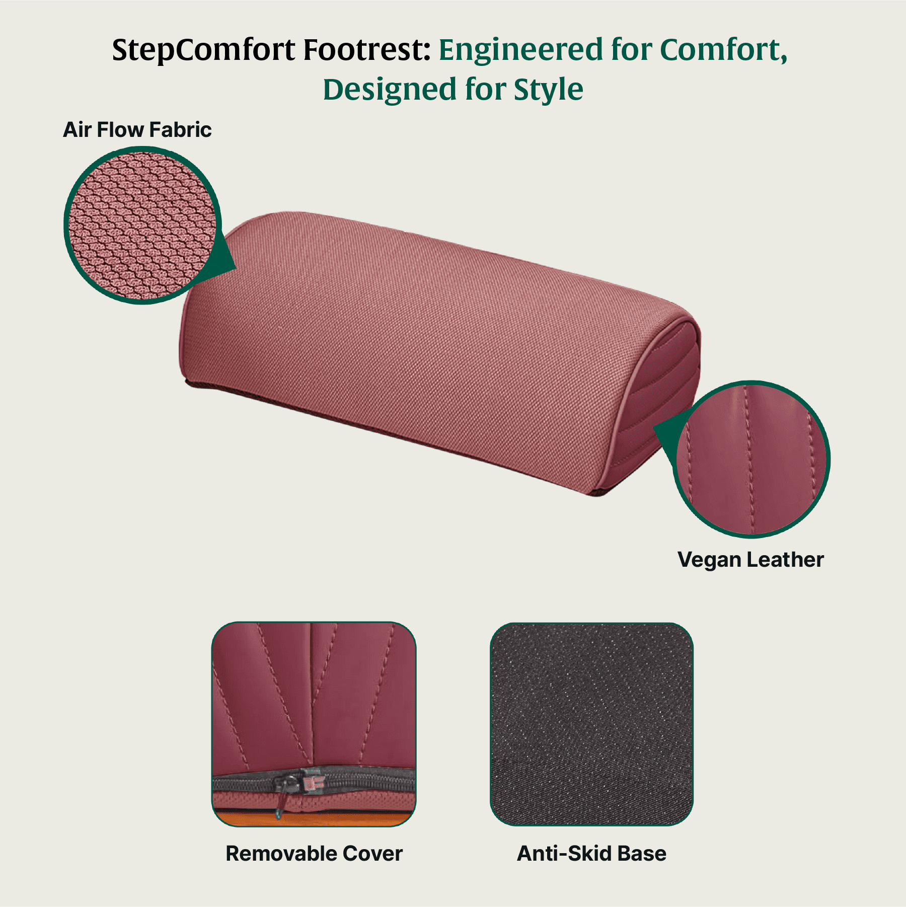 StepComfort Arch Footrest Foot Rest Cushion The White Willow 