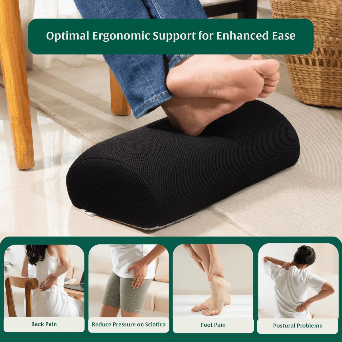 StepComfort Arch Footrest - Foot Rest Cushion - The White Willow