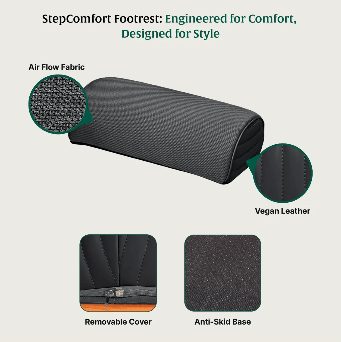 StepComfort Arch Footrest - Foot Rest Cushion - The White Willow