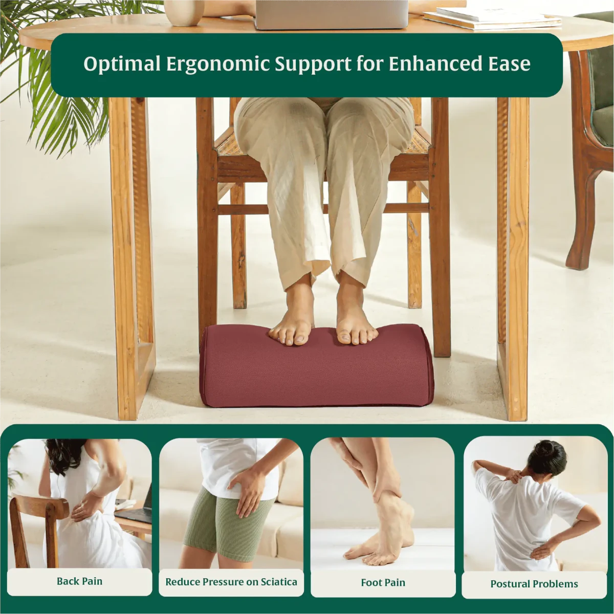 StepComfort Arch Footrest - Foot Rest Cushion - The White Willow