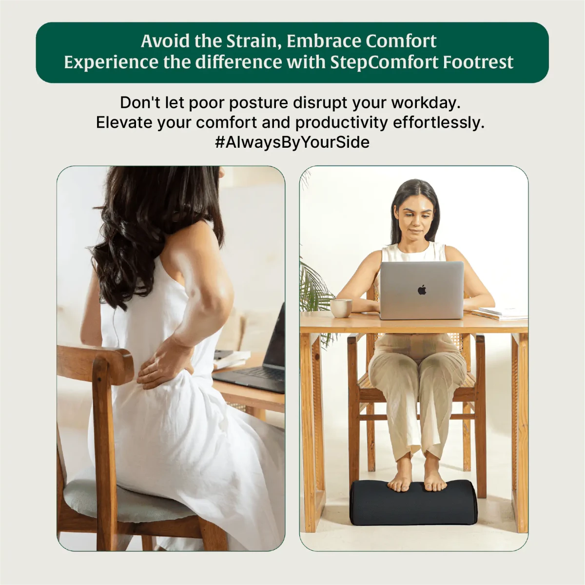 StepComfort Arch Footrest - Foot Rest Cushion - The White Willow