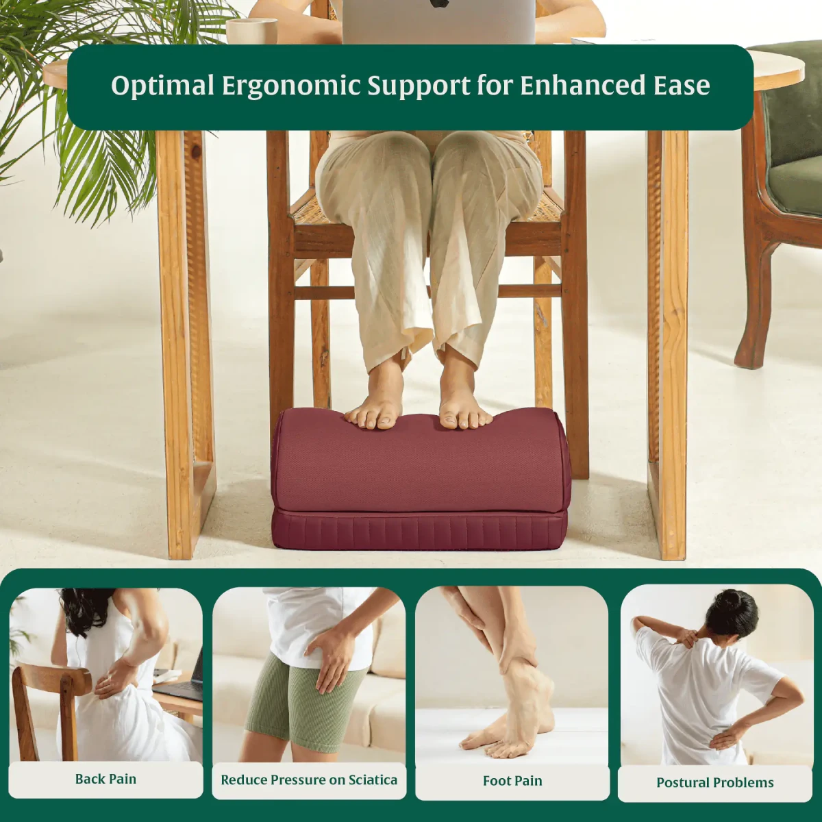 StepComfort Arch Footrest - Foot Rest Cushion - The White Willow