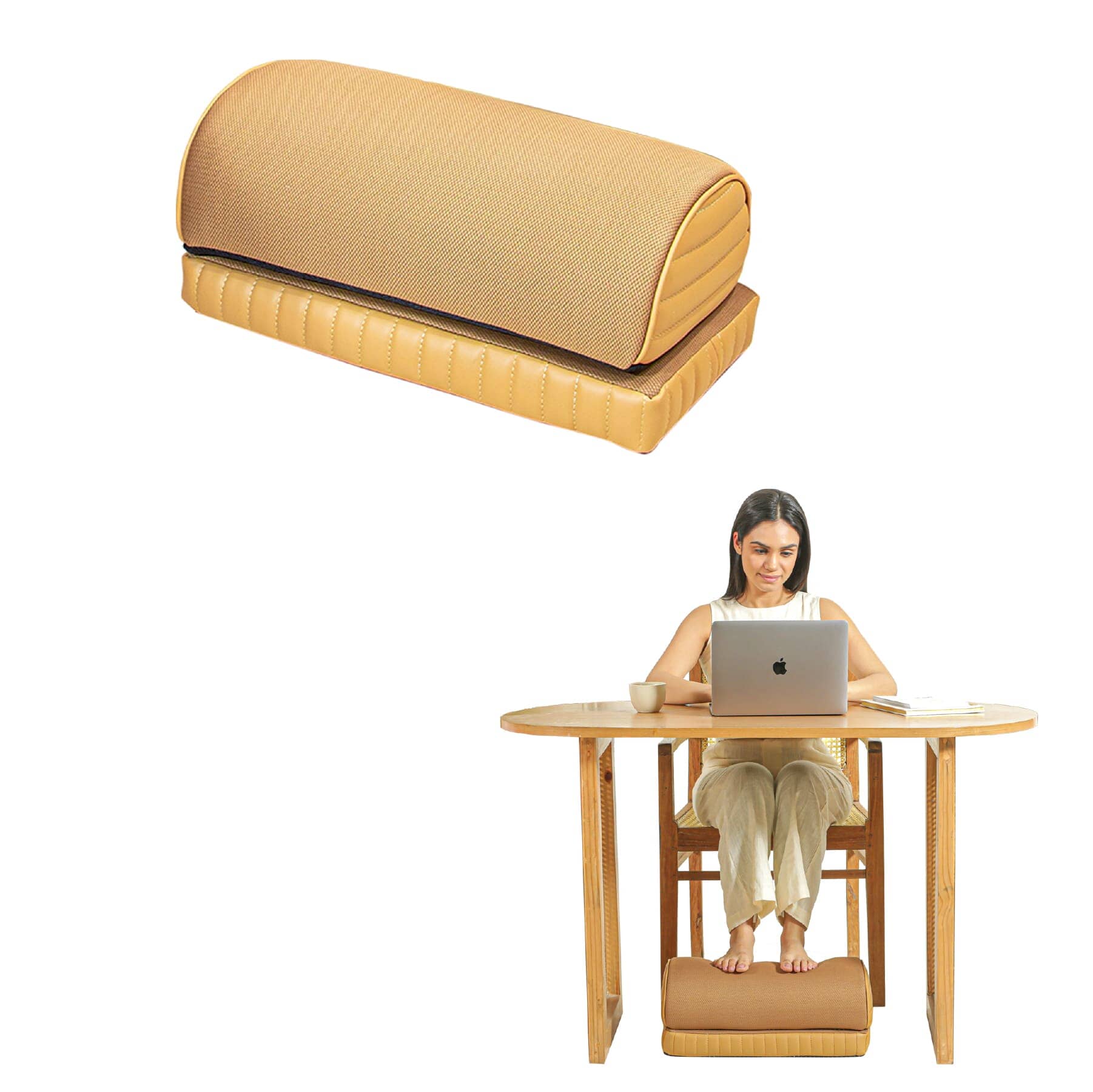 StepComfort Arch Footrest Foot Rest Cushion The White Willow Adjustable Footrest- 2 layers Sunshine 
