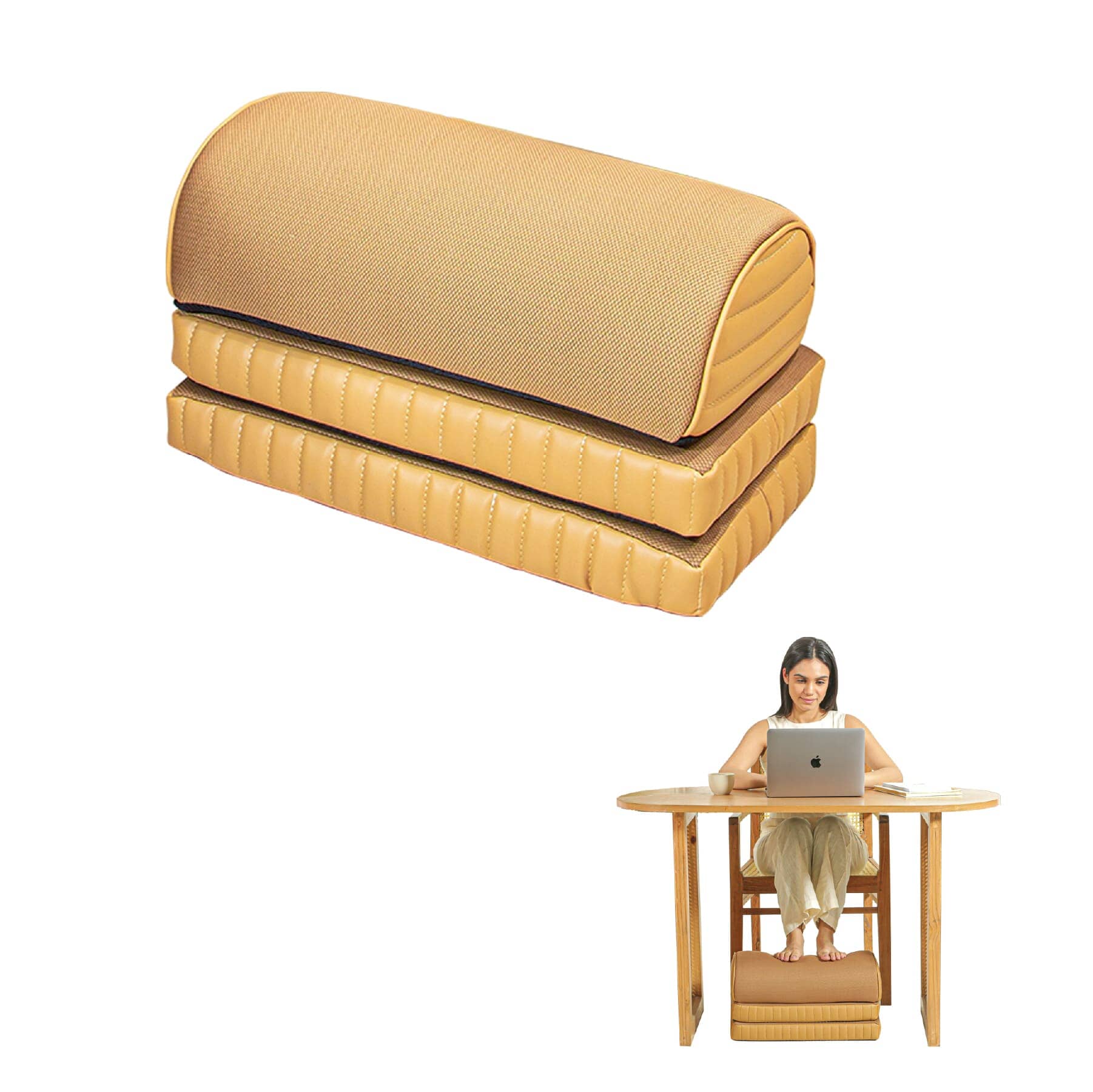 StepComfort Arch Footrest Foot Rest Cushion The White Willow Adjustable Footrest- 3 layers Sunshine 