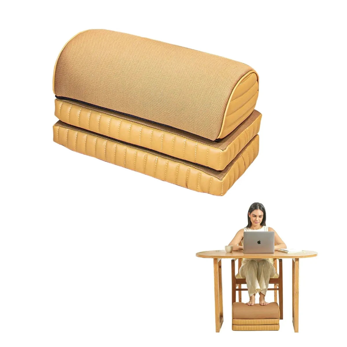 StepComfort Arch Footrest Foot Rest Cushion The White Willow Adjustable Footrest- 3 layers Sunshine 