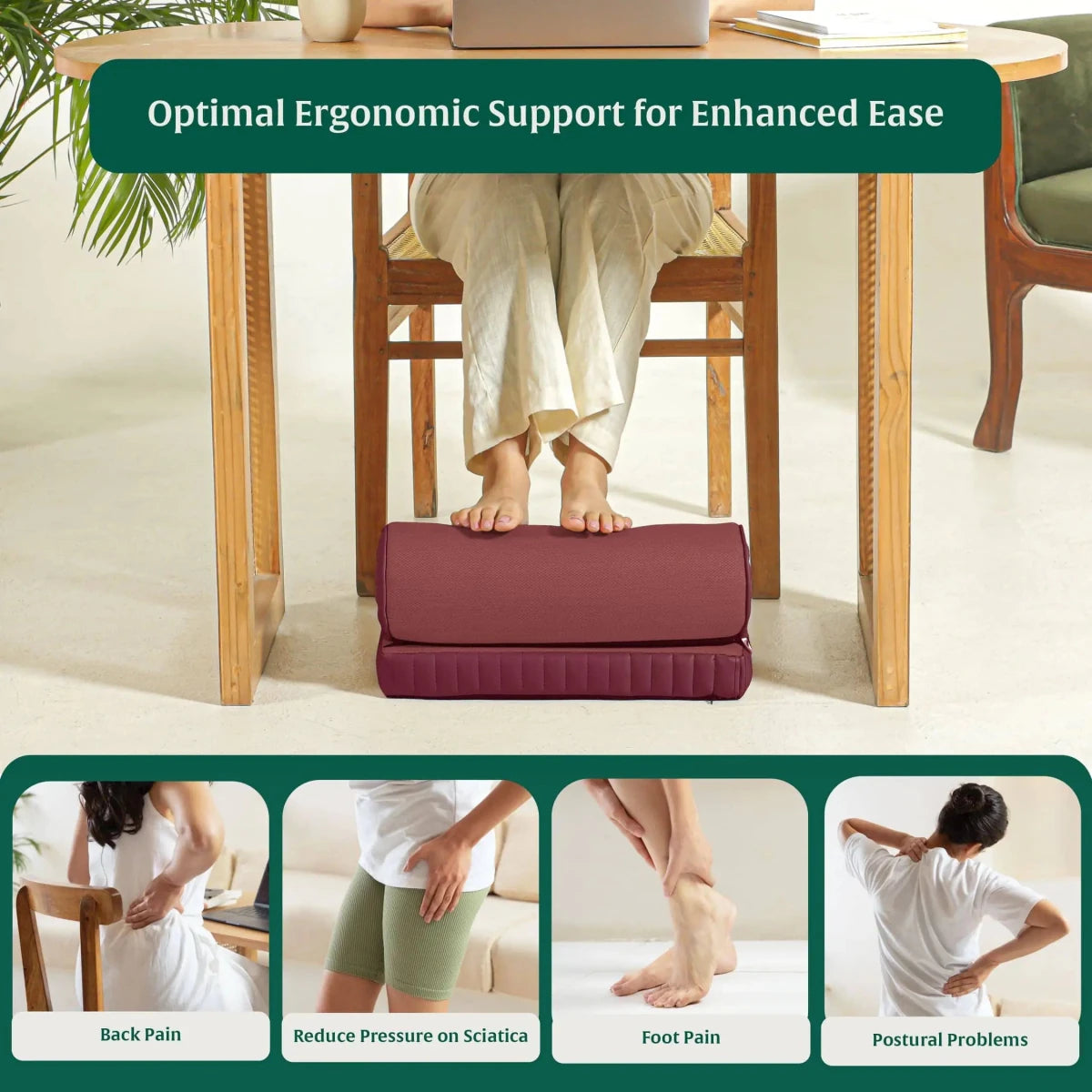 StepComfort Curve Footrest - Foot Rest Cushion - The White Willow