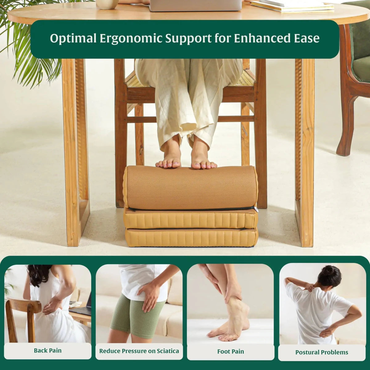 StepComfort Curve Footrest - Foot Rest Cushion - The White Willow