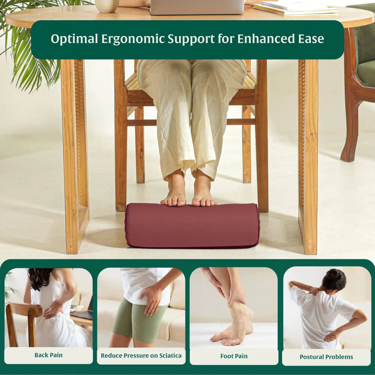 StepComfort Curve Footrest - Foot Rest Cushion - The White Willow