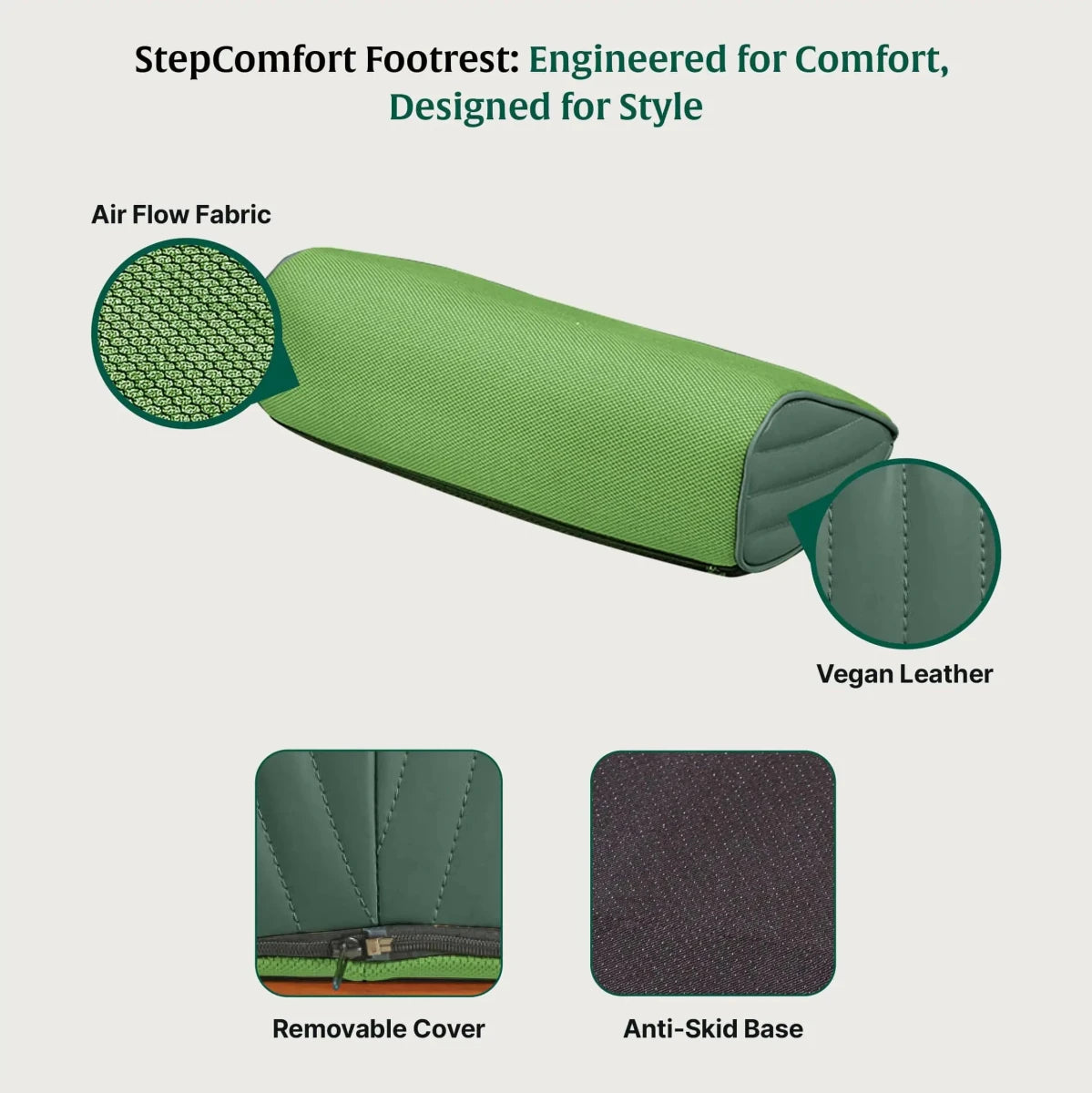 StepComfort Curve Footrest - Foot Rest Cushion - The White Willow