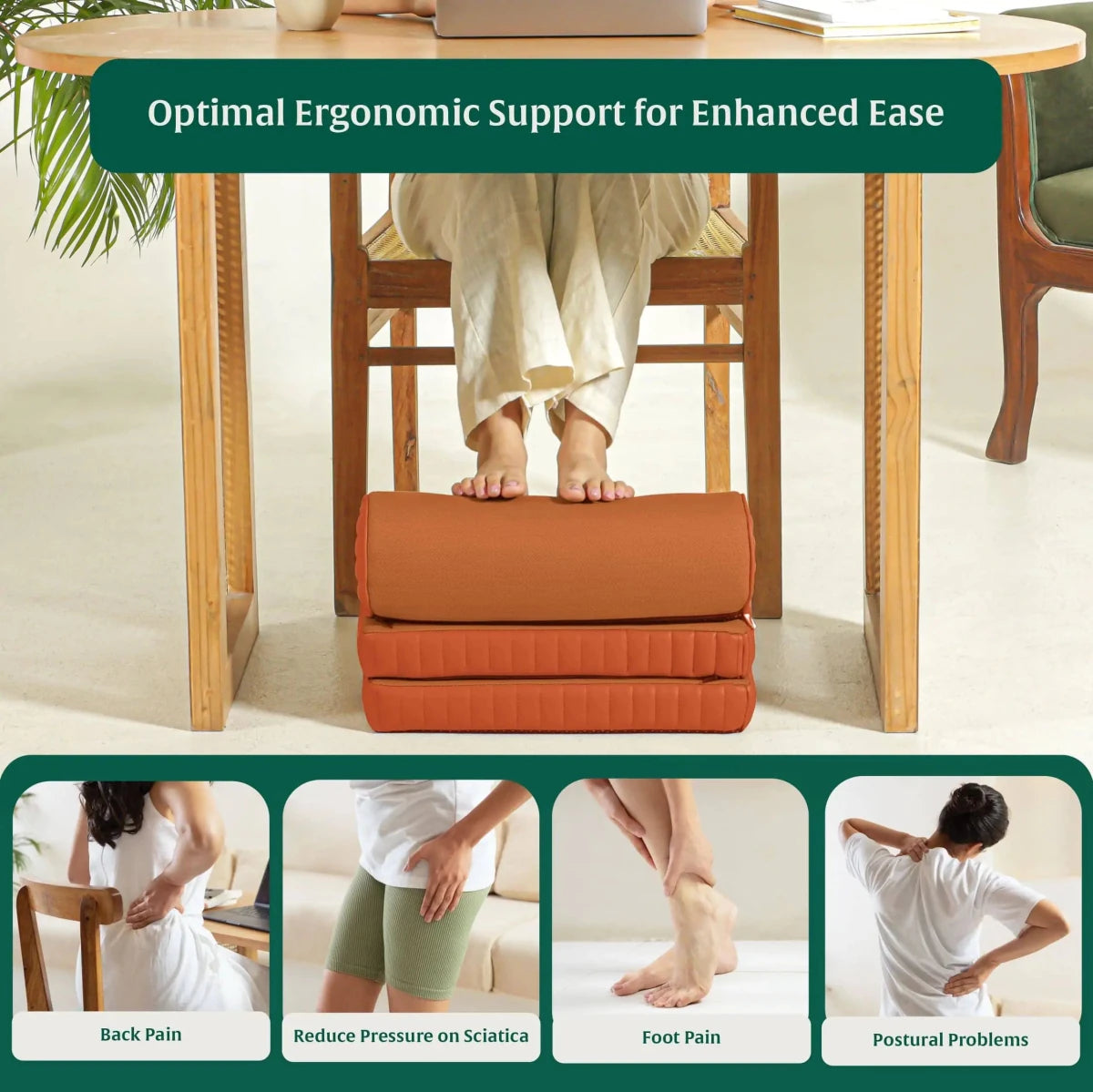 StepComfort Curve Footrest - Foot Rest Cushion - The White Willow