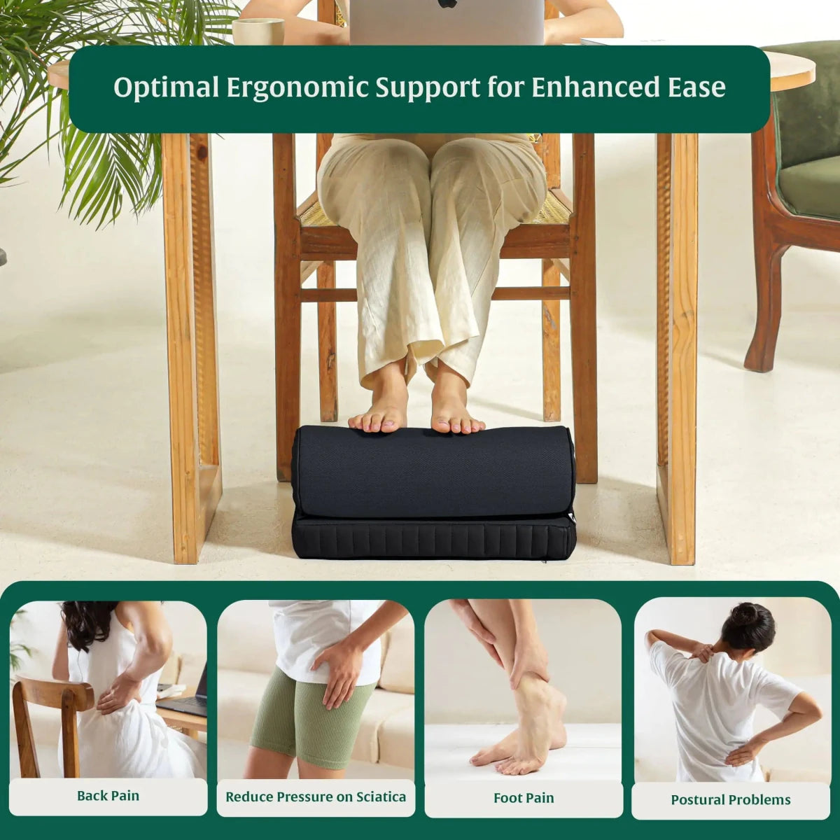 StepComfort Curve Footrest - Foot Rest Cushion - The White Willow
