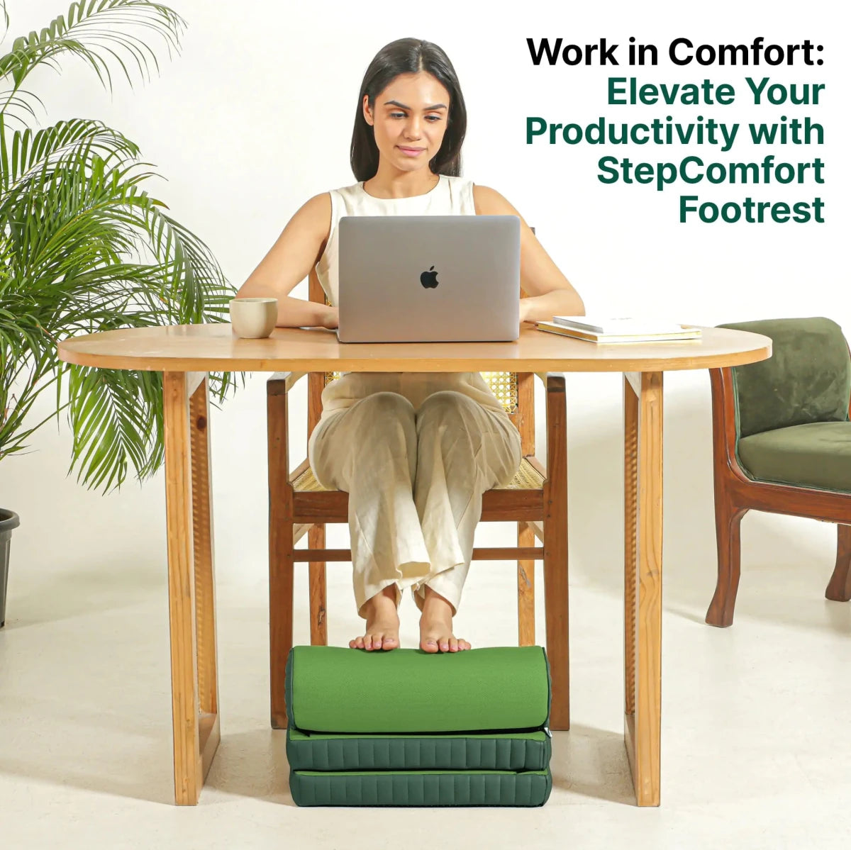 StepComfort Curve Footrest - Foot Rest Cushion - The White Willow