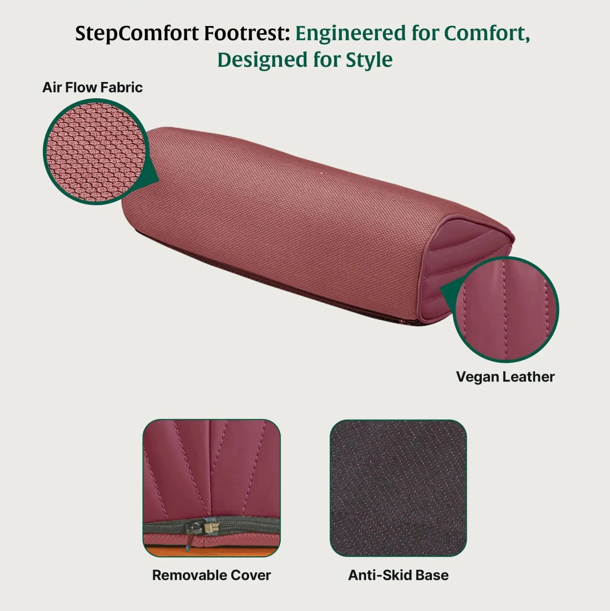 StepComfort Curve Footrest - Foot Rest Cushion - The White Willow