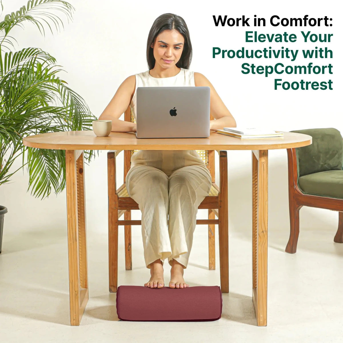 StepComfort Curve Footrest - Foot Rest Cushion - The White Willow