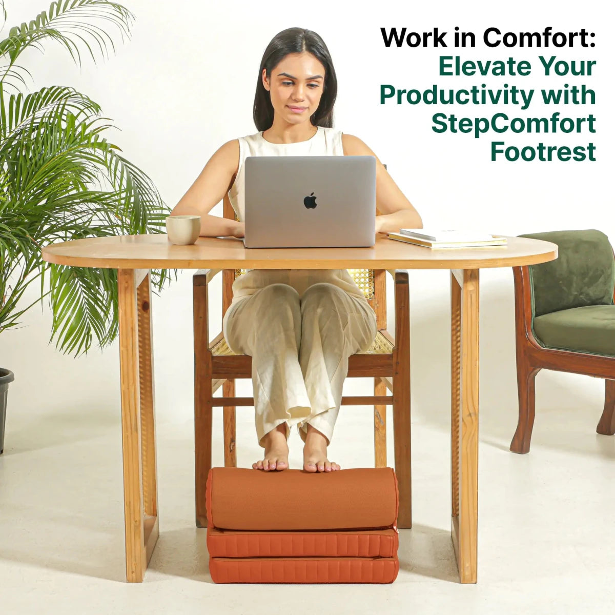 StepComfort Curve Footrest - Foot Rest Cushion - The White Willow