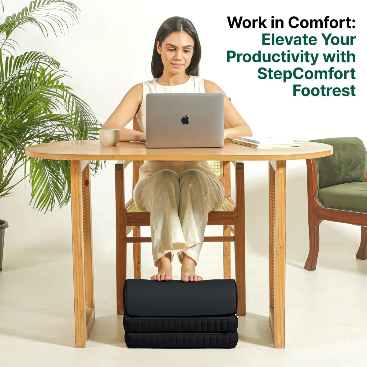 StepComfort Curve Footrest - Foot Rest Cushion - The White Willow