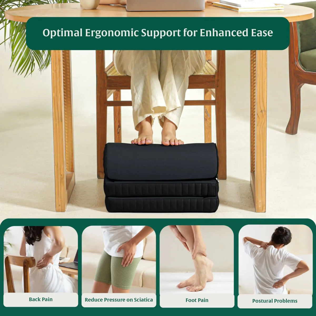 StepComfort Curve Footrest - Foot Rest Cushion - The White Willow