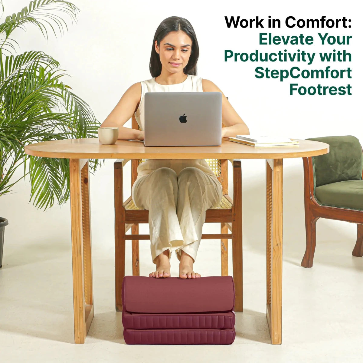 StepComfort Curve Footrest - Foot Rest Cushion - The White Willow