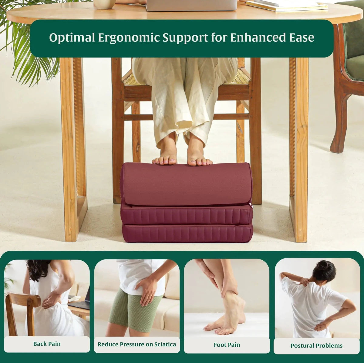 StepComfort Curve Footrest - Foot Rest Cushion - The White Willow