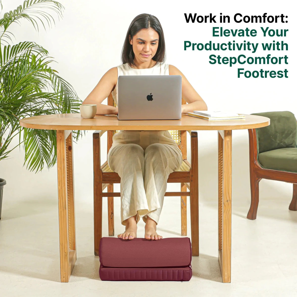 StepComfort Curve Footrest - Foot Rest Cushion - The White Willow